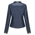 thumbnail image 3 of Faux Leather Coat Women Plus Size Zip Up Slim Fitted Bomber Jacket Women's Casual Fashion Belted Motorcycle Jacket, 3 of 6