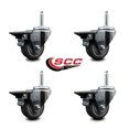 thumbnail image 2 of 3 Inch Thermo Rubber Wheel Swivel 5/8 Inch Threaded Stem Caster Set with Brake, 2 of 2