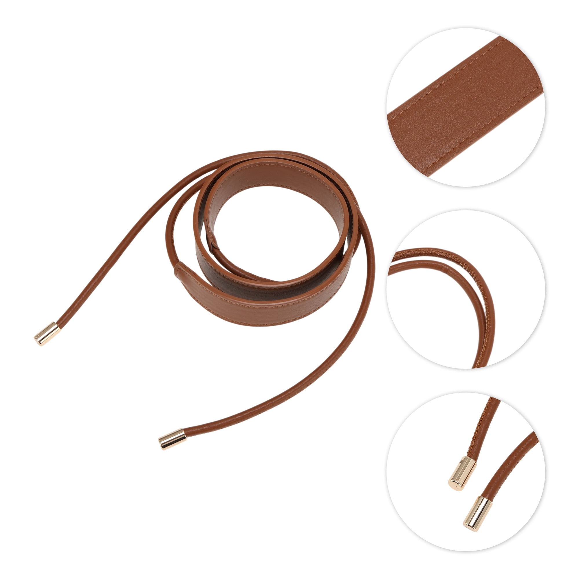 Unique Bargains Knotted Adjustable Waist Belt for Versatile Styling 1 Pc Brown