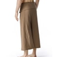 thumbnail image 6 of JUUYY Men's Thai Fisherman Pants AdjustableStylish for Yoga Meditation Dance Martial Arts More Wide Leg Pants Loose Fit Pants Coffee Free Size, 6 of 7