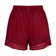 thumbnail image 4 of Womens Casual Shorts JIANLAI Fashionable Lightweight Lace-Decorated Shorts, Stretch High-Waisted Shorts, Fluffy Shorts, Summer Suit with Pockets S-XXXL Wine Red, 4 of 8