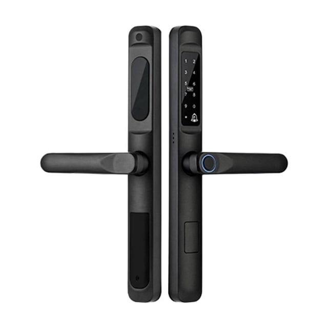 Tuya App Waterproof Smart Door Lock Aluminum Biometric Lock Fingerprint Door Handle Digital Keyless Lock For Glass Sliding ,More Secure
