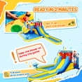 thumbnail image 6 of Qaba 6 in 1 Inflatable Water Slide Park, Kids Bounce House with Splash Pools, 2 Slides, Trampoline, Climbing Wall, Cannon, Basketball Hoop, 6 of 10