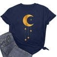 thumbnail image 6 of Penkiiy Muslim Ramadan T Shirts for Women Moon Shirt Mystical Graphic Tee Top L Navy, 6 of 6
