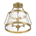 thumbnail image 4 of Warm Brass Three Light Semi-Flush Mount from the Crawford Collection, 4 of 5