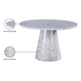 Meridian Furniture Omni White Faux Marble 48" Round Dining Table ...