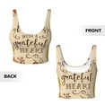 thumbnail image 5 of Fotbe Thanksgiving With A Grateful Heart Pattern Womens' Sports Bra Longline Wirefree Padded with Medium Support Sports Moisture-Wicking Workou Vest,Tank Top-Large, 5 of 7