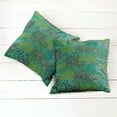 thumbnail image 2 of Ambesonne Floral Throw Pillow Cover 2 Pack, Curly Ornaments in Squares, 20", Emerald Jade Green, 2 of 6