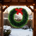 thumbnail image 4 of Cedar Christmas Wreath with Red Bow, 10.23 Inch Greenery Artificial Wreath, Winter Door Decor for Indoor Outdoor Xmas Holiday Season Decor, 4 of 7