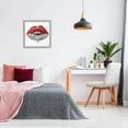 thumbnail image 6 of Stupell Industries Red Glam Lips with Gemstones Beauty & Fashion Painting Gray Framed Art Print Wall Art, 24 x 24, 6 of 9