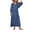 001 Blue, variant on Women's Casual Loose Bohemian Maxi Dress Retro Printed V Neck Puff Long Sleeve Swing Dresses Fall Beach Sundress