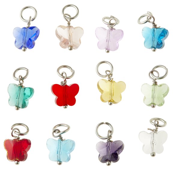 12 Packs: 12 ct. (144 total) Multicolored Rhodium Butterfly Charms by Bead Landing