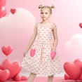 thumbnail image 2 of Sunny Fashion Girls Dress Heart Pocket Valentine Pink Bow Casual Princess Birthday 8 Years, 2 of 8