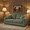 GREEN, variant on BINBANK Loveseat Sofa, Textured Fabric, Modern Style, Removable Cover, Wide Armrest, Medium Firm Cushion, for Small Space Apartment Bedroom Living Room