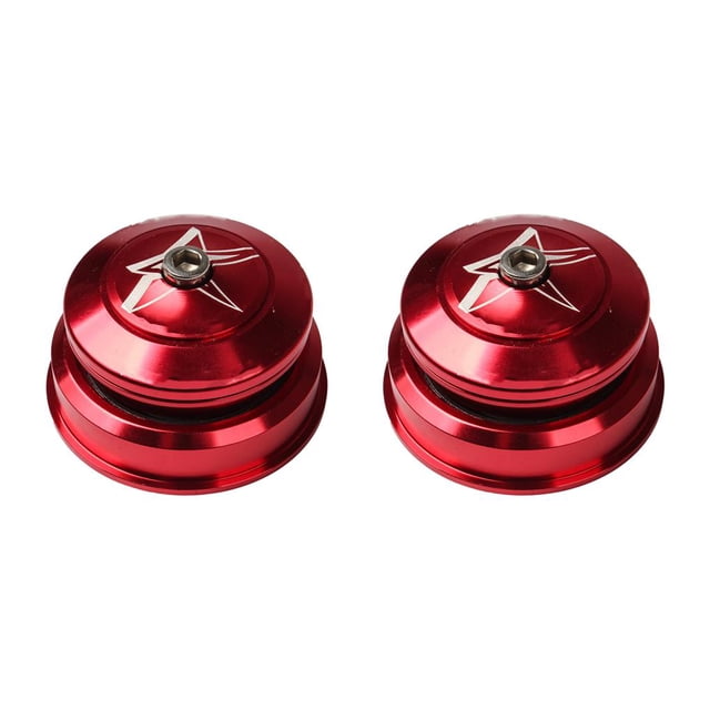 pitrice Roulement de Vélo Casque Léger 1.5T Ensemble de Cuvette de Vélo de Montagne Conique Résistant à l'Usure Tube Droit Intégré Fourche Rouge 2ensemble