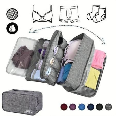 

SHZHYUESONGKJ Compact Travel Underwear and Sock Organizer Bag with Zipper Perfect for Bras Space-Saving Packing Solution for Suitcases and Carry-Ons Portable and Convenient