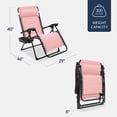 thumbnail image 2 of Best Choice Products Oversized Padded Zero Gravity Chair, Folding Outdoor Patio Recliner w/ Side Tray - Bubblegum Pink, 2 of 7