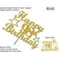 thumbnail image 3 of 98 Birthday Cake Topper Gold Glitter, Party Decoration Ideas, Sturdy Doubled Sided Glitter, Acrylic Stick. Made in USA (98th), 3 of 4