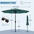 thumbnail image 4 of 9ft LED Lighted Patio Umbrella, Outdoor Market Umbrella with Crank Lift & 8 Ribs for Garden, Deck & Poolside, 4 of 6