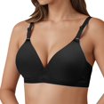 thumbnail image 2 of Lixiuxyad Plus Size Full Coverage Wireless Bras For Comfortable Support Non Padded Breathable Everyday Soft Cup Bra,Bras for Women Black 36, 2 of 6