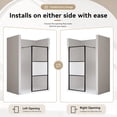 thumbnail image 3 of ANGELES HOME 34" W x 72" H Shower Door, Frame Glass Door with 1/4" (6mm) Clear & Privacy Frost Pane Tempered Glass, Matte Black Finish，Black, 3 of 12