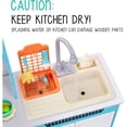 thumbnail image 5 of Lil' Jumbl Wooden Kitchen Playset with Lights & Sounds for Kids, Pretend Play with Washer, Dryer, Sink - Blue, 5 of 6