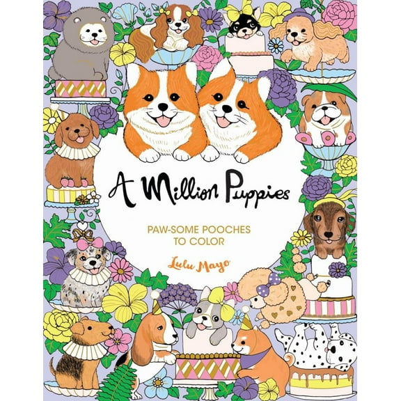 A Million Puppies: Paw-Some Pooches to Color, 64 pages (Paperback)