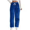 thumbnail image 2 of Womens Plaid Fluffy Pajama Pants Fuzzy Fleece Cozy Lounge Pants Plus Size Flannel With Pockets Winter Warm Pj Bottoms, 2 of 8