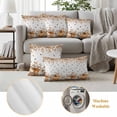 thumbnail image 6 of Orange Pumpkins Fall Outdoor Waterproof Pillow Covers, Thanksgiving Leaves Floral Pastoral Decorative Square Throw Pillowcase Sofa Cushion Sham for Patio/Couch/Chair, 16"x16" 2 Pack, 6 of 8