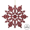 thumbnail image 2 of Vickerman M101605 8 in. Burgundy Glitter Snowflake 12-Pvc Box, 2 of 2