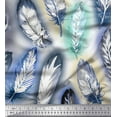thumbnail image 1 of Soimoi Rayon Crepe Fabric Leaves & Feather Printed Fabric 1 Yard 46 Inch Wide, 1 of 3