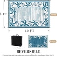 thumbnail image 2 of Outdoor Rug 8x10 ft Reversible Patio Rug Mat Outdoor Carpet Waterproof Camping Rugs Plastic Straw Rugs-Patio RV Camper Balcony Backyard Picnic Deck Pool Beach Mat Coconut Palm Leaf Rugs Blue & White, 2 of 7