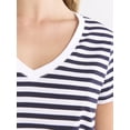 thumbnail image 4 of Free Assembly Women's Cotton V-Neck Tee with Short Sleeves, Sizes XS-XXL, 4 of 4