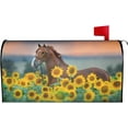thumbnail image 2 of Horse in Sunflower Field Mailbox Covers Magnetic Standard Size 18" X 21" Animal Mailbox Cover Decorations Wrap, 2 of 6