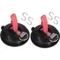 thumbnail image 1 of Moopkey 2 Pcs Heavy Duty Suction Cup Hooks, Camping Essentials, Outdoor Removable Suction Cup Anchor for RV, Boat, Car, Black, 1 of 8