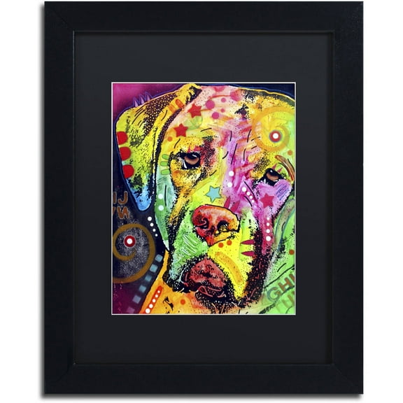 Trademark Fine Art "Mastiff II" Canvas Art by Dean Russo, Black Matte, Black Frame