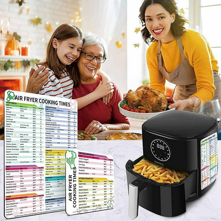 Air Fryer Accessories Cooking Time,Air Fryer Magnetic Cheat Sheet,Air Fryer  Chart,Cooking&Frying Quick Reference Guide,A 