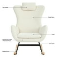 thumbnail image 5 of Modern Teddy Fabric Nursery Rocking Chair, Accent Rocker Chair with High Backrest for Nursery, Accent Glider Rocker Rocking Accent Chair for Living Room Bedroom Playroom, White, 5 of 11