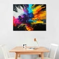 thumbnail image 3 of PIKWEEK Modern Colorful Abstract Canvas Wall Art, Colorful Paint Splashes On Canvas, Colorful Canvas Wall Art, Colorful Wall Art, Creative Design Painting Hanging Living Room Bedroom Black Frame, 3 of 5