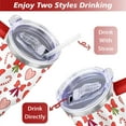 thumbnail image 5 of Bows Cane Candy Striped Hearts Red 40 Oz Tumbler with Handle Lid and Straw Stainless Steel Double Walled Vacuum Insulated Cup Merry Christmas Gifts Tumbler for Women Men Friends Outdoor Indoor, 5 of 6