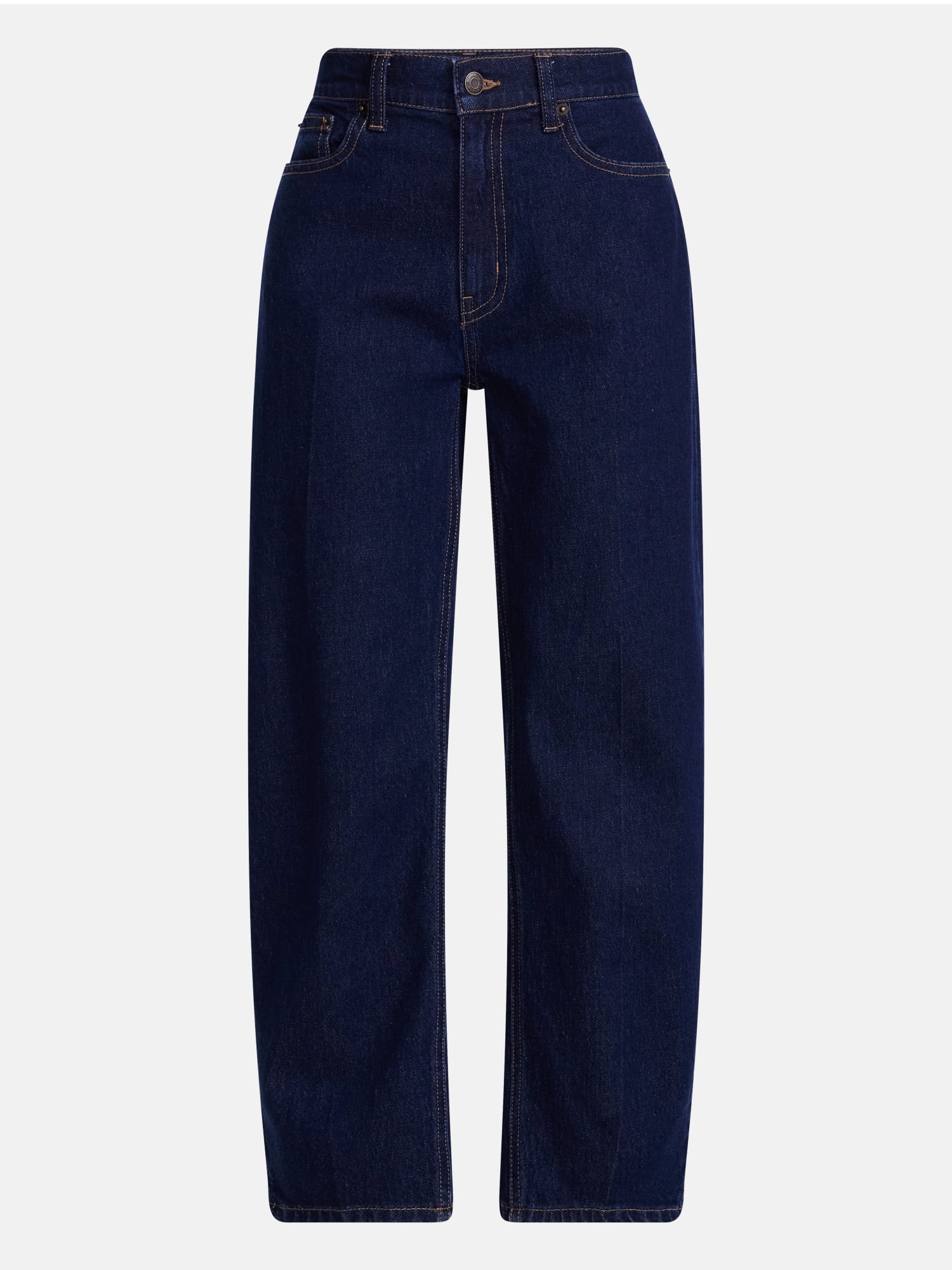 Scenario Women's and Women's Plus High Rise Tapered Barrel Crease Jeans, 27" Inseam, Sizes 0-28W