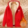thumbnail image 2 of Cardigan Épais en Velours pour Femmes, Chaud, Couleur Unie, Sweat à Capuche Sherbet, Veste Zippée, Chandails en Molleton d'Automne pour Femmes, Chandails à Capuchon en Mousse, Mode plus, Chandails à Capuchon & Chandails en Molleton pour Femmes, Rouge TG, 2 of 3