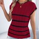 thumbnail image 5 of Blusas de Encaje de Manga Corta con Capucha de Cuello Redondo, 95% Poliéster 5% Spandex Camiseta Superior, 5 of 9