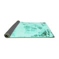 thumbnail image 2 of Ahgly Company Indoor Round Abstract Turquoise Blue Modern Area Rugs, 4' Round, 2 of 4