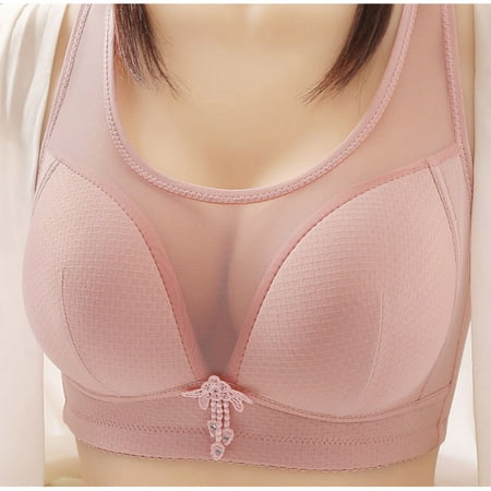 

REORIAFEE Everyday Bralettes Comfy Bra for Old Women Push Up Bralettes Underwear One Piece Bra Everyday Underwear Pink XL