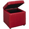 thumbnail image 3 of Modern Contemporary Living Room Storage Ottoman Red, 3 of 4