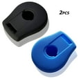 thumbnail image 2 of 2pcs Dobrev 3 Buttons Silicone Smart Key Case Rubber Cover Skin Fob Holder for Nissan Cube Rogue Juke NV200 Versa Note Car Remote Key (Black and Blue), 2 of 3