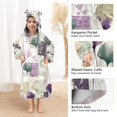 thumbnail image 4 of Wearable Blanket with Sleeves and Pocket Oversized Hooded Sweatshirt 3-14 YR Ginkgo Leaves and Petals M, 4 of 7