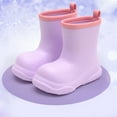 thumbnail image 2 of Yuncity Rain Boots Kids Boys Girls School Comfortable Durable Casual Shoes Age 3-12 Year Old Boots Footwear Purple 8-9 Years, 2 of 6
