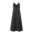 thumbnail image 4 of Tbopshirt Wedding Guest Dresses for Women,Summer Dresses For Women Solid Color Sleeveless V Neck Dress Loose Dresses, 4 of 5